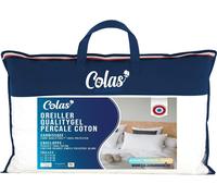 Kalanka-- Oreiller Qualitygel Percale 100% Coton - Ferme - 45x70cm - Soutien Cervicale - Qualité Hôtel - Doux - Fabrication Française - Blanc