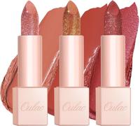 Kalanka-Oulac 3pcs Rouge A Levre Hydratant, Rouge À Lèvres Scintillant Et Baume À Lèvres Pour Lèvres Sèches, Super Crémeux, Léger & Agréable Pour La Peau, Vegen