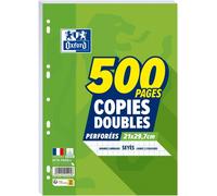 Kalanka-Oxford Copies Doubles Grands Carreaux Seyès 500 Pages Blanches 90g Sous Film.
