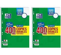 Kalanka-Oxford Lot De 800 Pages Copies Doubles Grands Carreaux Seyes Format A4 (21x29,7cm) Perforees