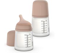 Kalanka-, Pack 2 Biberons Anti-Colique Zero Zero, Tétine À Débit Adaptable (A) En Silicone, Bébés +0 Mois Et Nouveau-Nés, Spécifique Allaitement Maternel, Lait Maternel Et Poudre, 180 Ml, Medium