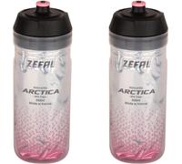 Kalanka-Pack Arctica 55 - Lot De Deux Bidons Vélo 550 Ml - Gourde Vélo Isotherme - Inodore Et Etanche - Bidon Sport Sans Bpa - Argent/Rose Pâle