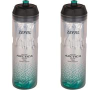 Kalanka-Pack Arctica 75 - Lot De Deux Bidons Vélo 750 Ml - Gourde Vélo Isotherme - Inodore Et Etanche - Bidon Sport Sans Bpa - Argent/Vert Caraibe