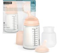 Kalanka-, Pack Biberon Anti Colique Zero Zero Débit Moyen. Biberon 270 Ml Avec Tétine À Débit Moyen + Rechange Tétine À Débit Moyen + Rechange Poche Anti Colique, Pour Bébés +3 Mois