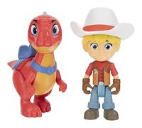 KALANKA-Pack de 2 Figurines Jon et Blitz - Un Rancher de Dinosaures de 8 cm et Son ami Dinosaure de 10 cm