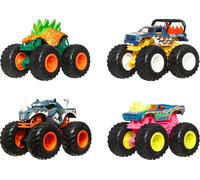 KALANKA-Pack de 4 Monster Trucks Assortiment de véhicules à l¿échelle 1/64, roues géantes, personnages préférés, superbes décorations, JGD65