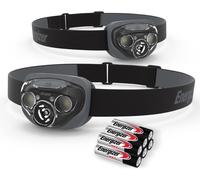 Kalanka-Pack Duo Lampes Frontales Vision Hd+ 260 Lumens, Résistantes Ipx4, Faisceau Longue Portée 70m, Autonomie 8h, Bandeau Confortable, Idéales Activités Extérieures, Piles Incluses