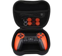 Kalanka-Pack Manette Pour Ps4 / Ps3 / Pc/Mobile Sans Fil - Manette Sans Fil, 2-Shock, 6 Axes, Pavé Tactile, Entrée Casque, Câble De Charge, 8 X Grips Pour Joystick, Housse Pour Manette - Orange