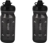 Kalanka-Pack Sense Soft 65 No-Mud - Lot De Deux Bidons Velo Et Vtt - Gourde Sport Souple Et Inodore - Bidon Eau Sans Bpa - Tetine Silicone - Noir Fumé, 2 X 650 Ml