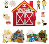 KALANKA-® PANTAWORLDS® Quiet Book Livre sensoriel éducatif Livre d'eveil pour bébé et enfant Jeu Montessori Jeu pour enfants (My Farm Day, Pièce unique)