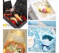 Kalanka-Papier Déchiqueté, Papier De Remplissage Cadeau, 200g Papier Dechiquete, Papier Raphia Déchiqueté, Remplissage Boite Cadeau, Pour Cadeaux Emballage, Paniers Et Boîtes (Bleu)