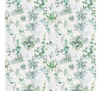 Kalanka-Papier Peint Floral Vert,44 X 1000cm Papier Peint Fleur Feuille Botanique Vert Et Blanc Succulente Papier Autocollant Pour Meuble,Chambre,Salon,Salle De Bain,Toilette