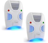 Kalanka-Parence.- Lot De 2 Répulsifs Ultrasoniques Anti-Rongeurs & Moustiques \U2013 Sans Danger, Veilleuse Intégrée - Alimentation Secteur - 10x6x7cm - 2 Pièces, Blanc