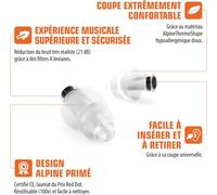 Kalanka-Partyplug Pro Bouchons D'oreille Protection Auditive À Atténuation Linéaire - Boules Quies Pour Fêtes, Musique, Festivals Et Concerts - Qualité Parfaite - Hypoallergénique Et Réutilisables