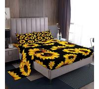 Kalanka-Parure De Lit Tournesol Pour Filles - Motif Floral Jaune - Pour Chambre D'enfant Et Femme - Motif Floral Chic - Parure De Lit Ultra Douce Avec 2 Taies D'oreiller