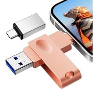 KALANKA-¿Pas d'APP¿ Cle USB 256 Go, Cle USB pour lphone Utilisée pour Etendre la Mémoire Supplémentaire du Téléphone. 3 in 1 Clé Photo Omni pour i0S/Android/PC. avec Adaptateur de Type C Séparé.