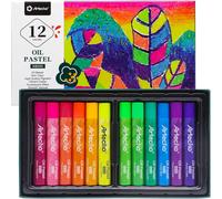KALANKA-Pastels à l'huile Fluorescent Set de 12 Couleurs Fluorescentes, Couleurs Résistantes à la Lumière, Toucher Doux, Mélange et Ombrage Faciles, Idéal Pour les Artistes, les Peintres Amateurs.