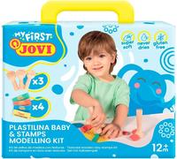 KALANKA-Pâte à modeler Baby - Mon premier kit de modélisation, barres de 38 g, 4 couleurs assorties + 3 tampons en bois, sans gluten, ne sèche pas, pour enfants à partir de 12 mois (374WS)