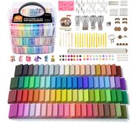 Kalanka-Pâte Polymère, 82 Couleurs De Polymere Clay Avec 19 Outils Et 16 Types D'accessoires, Argile À Modéler Antiadhésif Et Non Toxique, Kit De Pâte À Modéler Idéal Pour Enfants