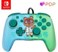 KALANKA-Pdp Gaming Faceoff deluxe+ Filaire Switch Pro Manette - Animal Crossing - Tom Nook - Bleu / Vert - Licence Officiel By Nintendo - Customizable Buttons And Paddles - Ergonomic Manettes