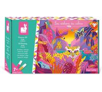 KALANKA-- Peinture 3D - Thème Jungle - Les Ateliers du Calme - Kit Loisir Créatif Enfant - Peinture Or et Rose Fluo pour Enfant - Stimule Motricité Fine et Concentration - Dès 7 ans, J07950