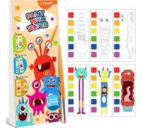 Kalanka-Peinture Avec Livres D'eau Pour Tout-Petits Papier De Peinture Aquarelle Enfants 1-4 Ans Cadeau Artisanat D'art Avec Pinceau - Mini Monstres