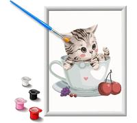 KALANKA-Peinture Numero Enfant Activité Manuelle Fille 5 6 7 8 9 10 11 Ans Bricolage Activite Loisir Creatif DIY Kit Créatifs Paint by Numbers Creation Fournitures Idee Cadeau Anniversaire Garcon Cha