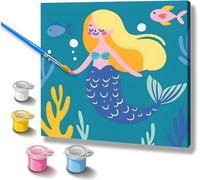 KALANKA-Peinture Numero Enfant Activité Manuelle Fille 5 6 7 8 9 10 11 Ans Bricolage Activite Loisir Creatif DIY Kit Créatifs Paint by Numbers Creation Fournitures Idee Cadeau Anniversaire Fond Marin