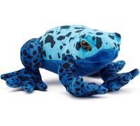 KALANKA-Peluche 100% Recyclée Grenouille Dendrobate Bleue (15cm de Largeur) Collection d'animaux Doux, Câlins et Écologiques pour Nouveau-né Premier Enfant