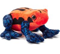 KALANKA-Peluche 100% Recyclée Grenouille Dendrobate Orange/Bleue (15cm de Largeur) Collection d'animaux Doux, Câlins et Écologiques pour Nouveau-né Premier Enfant