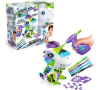 KALANKA-- Peluche Airbrush Dinosaure à Personnaliser - Peluche Spray Art avec Feutres et Pochoirs - Dès 6 ans - OFG 243, Blanc