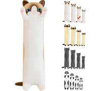 Kalanka-Peluche Chat - 70 Cm Tchoupi Peluche Chat Douce Peluche Animal Oreiller Pour Fille Enfant Petit Amies, Cadeau D'anniversaire Noël Cadeau De La Saint-Valentin (Blanc, 70cm)