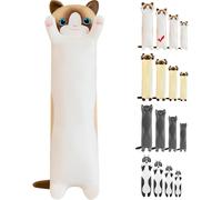 Kalanka-Peluche Chat - 90 Cm Tchoupi Peluche Chat Douce Peluche Animal Oreiller Pour Fille Enfant Petit Amies, Cadeau D'anniversaire Noël Cadeau De La Saint-Valentin (Blanc, 90cm)