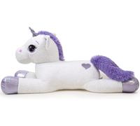 Kalanka-Peluche Géante Licorne Grand Jouet En Peluche Oreiller En Peluche Grand Cheval En Peluche Peluche Licorne Multicolore Cadeau Pour Enfants Filles Garçons, Saint Valentin, Noël(Blanc,80cm)