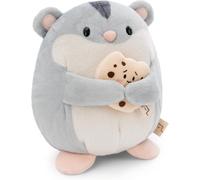 KALANKA-Peluche Hamster Shai de 16 cm avec Biscuit dans Une boîte Cadeau de 11x12x6,5 cm Gris - Doudou, Mignon Jouet en Peluche à câliner et à Jouer, Une Excellente idée de Cadeau - 61150
