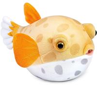 KALANKA-Peluche Poisson-Globe 23cm/9" Jouet en Peluche Poisson-Globe réaliste Bel Animal Cadeaux Mignons et Doux pour Enfants garçons et Filles Jouets Éducatif interactif Confortable Jaune