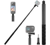 KALANKA-Perche à selfie invisible en aluminium de 150 cm - 7 barres - Pour caméra d'action d'action - Tige d'extension extensible monopode - Vis 1/4" pour Insta 360 x 5 - Pour GoPro Action RS ONE X2