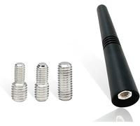 Kalanka-Perche D'antenne Voiture Universelle 9cm 1pc. Antenne De Toit Antenne Voiture Fm Am Antenne De Remplacement Avec 3 Adaptateurs (M4, M5, M6) Tige Courte Pour Fm Am Adaptateur Voiture Noir