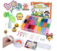 Kalanka-Perles À Repasser 24 Couleurs 4000 Fusible Perles Jouets Avec Plaques Brucelles D'accessoires Kit De Perle A Repasser Bricolage Loisirs Créatif Pour Enfants Garçon Filles, 5mm