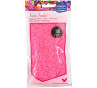 KALANKA-Perles à Repasser, Rose Fluo, Set de 1100 pièces DIY pour Enfants, Création de Bijoux, Décorations Faites Maison et Autres Idées de Loisirs Créatifs, Plastique