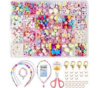 KALANKA-Perles pour Bracelet, Bijoux Enfants Fille, Kit Bracelet à Faire Soi-même, Perle Enfant pour Développer des Compétences Pratiques, Cadeaux pour Enfants Âgés de 4 à 12 Ans