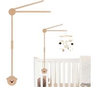 Kalanka-Petit Ours Support Mobile Pour Lit Bébé,En Bois Cloches De Lit Bébé,Support Mobile Bébé Réglable En Hauteur En Bois, Adapté Aux Lits D'enfants Et Aux Tables À Langer