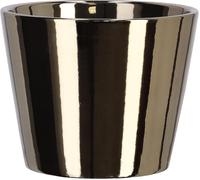 Kalanka-® Petit Pot De Fleurs, En Céramique, Diamètre : 11 Cm, Émaillé, Doré Brillant