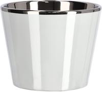 Kalanka-® Petit Pot De Fleurs En Céramique Émaillé Brillant Ø 11 Cm (1 Pièce, Blanc)