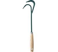 KALANKA-, Petite Griffe 3 Dents en Acier avec Manche en Bois, Longueur 35 cm, Outil Idéal pour Aérer le Sol, Ameublir en Surface et Désherber, Poignée avec Trou d'Accrochage pour un Rangement Pratiqu