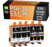 KALANKA-PGI-35 CLI-36 Cartouches Compatible avec Canon PGI35 CLI36 pour Canon Pixma TR150 IP100 IP110-Series MINI-260 MINI-360 Maxify bx110 Multipack 3X PGI 35 Noir 2X CLI 36 Couleur