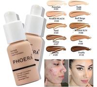 Kalanka-Phoera Fond De Teint,Phoera Foundation,Imperméable Professional Makeup Fond De Teint Liquide Couvrant Tenue 24h - Matte & Poreless Finish (2pcs- 106 - Warm Sun)