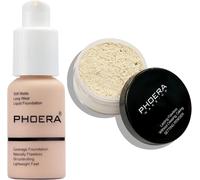Kalanka-Phoera Fond De Teint, Phoera Poudre Pour Le Visage, Poudre Fixatrice Soft Focus, Phoera Fond De Teint À Couverture Complète (101 Porcelain+N.01 Translucent)
