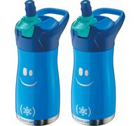 Kalanka-Picnik Concept Kids - Gourde Enfant Avec Système De Pipette - Étanche - Ouverture Automatique Avec Bouton - Nettoyage Facile - Corps En Acier - 430 Ml Inoxydable - Bleu - 430 Ml 871203