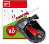 KALANKA-Piège à Souris PRO SuperCat ¿ Prêt à l¿Emploi, Spécifique aux Souris ¿ Capture Instantanée et Hygiénique ¿ Réutilisable - 6 Pièges + 2 Seringues à Appât